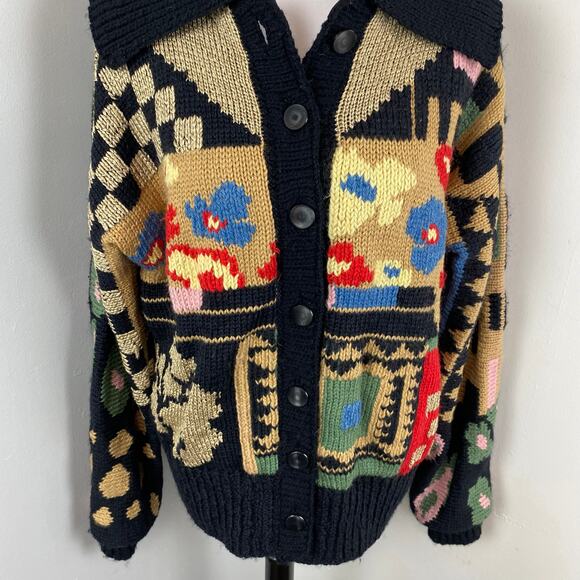 Vintage Handmade Abstract Chunky Knit Jacket - Picture 4 of 8
